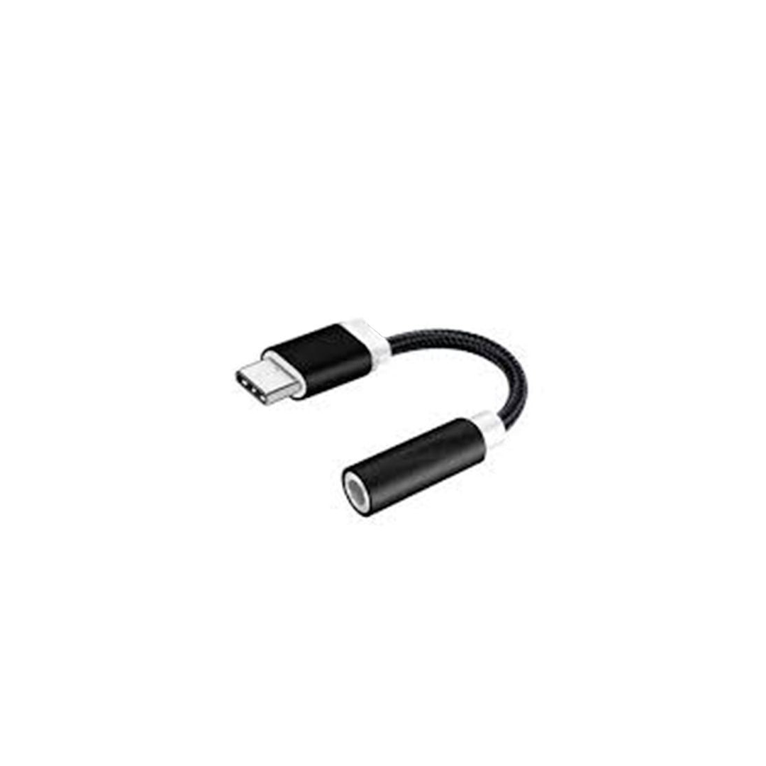 Adaptador Genérico Audio Jack 3.5 a Tipo C negro