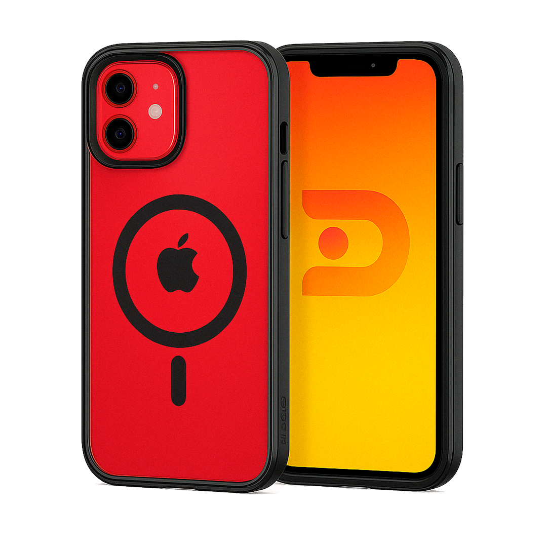 Carcasa Magsafe iPhone 12 Mini / 13 Mini Magsafe Borde Negro Transparente