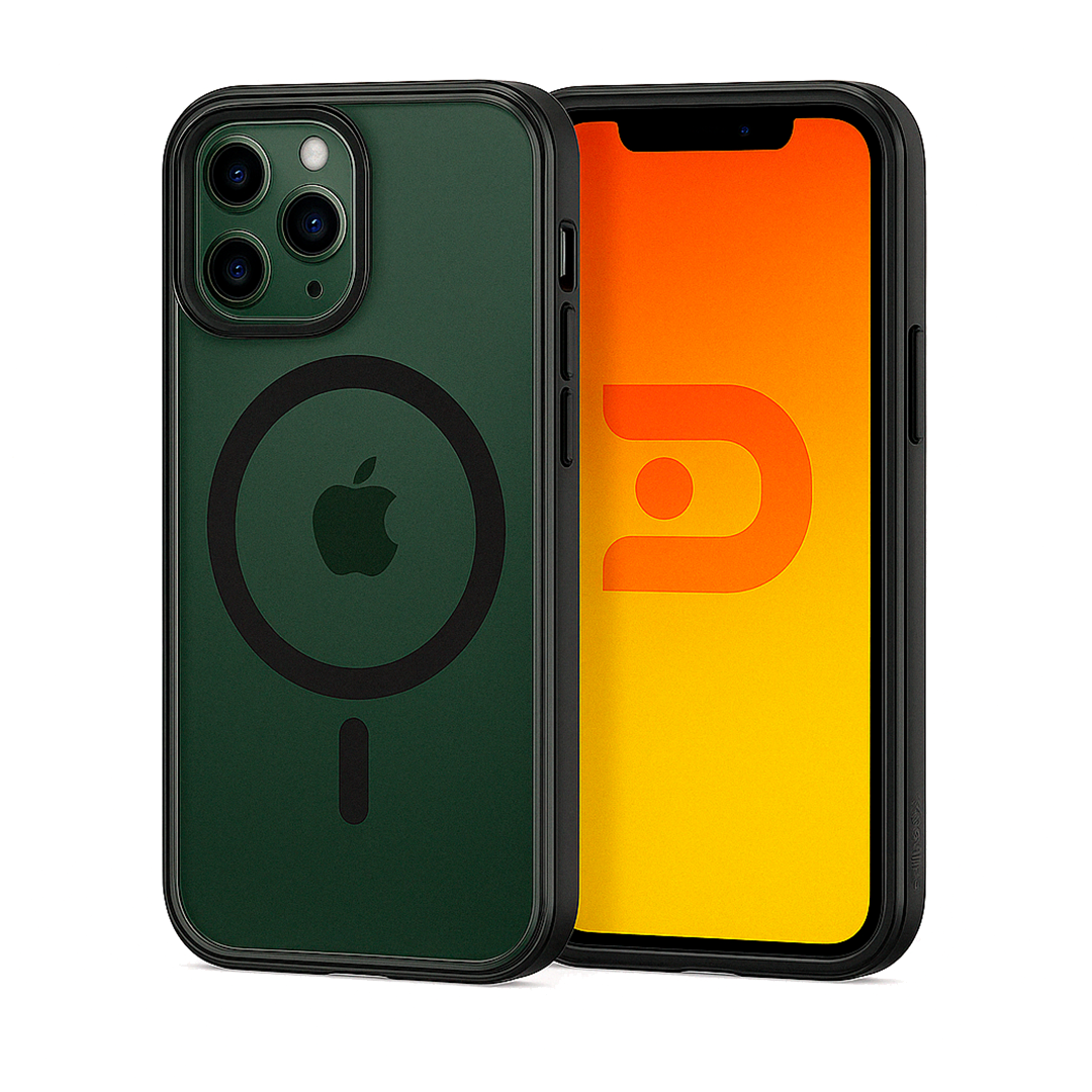 Carcasa Magsafe iPhone 11 Pro Magsafe Borde Negro Transparente