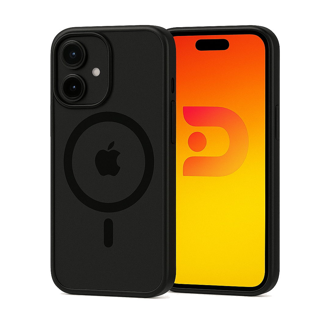 Carcasa Magsafe iPhone 16 Borde Negro Transparente