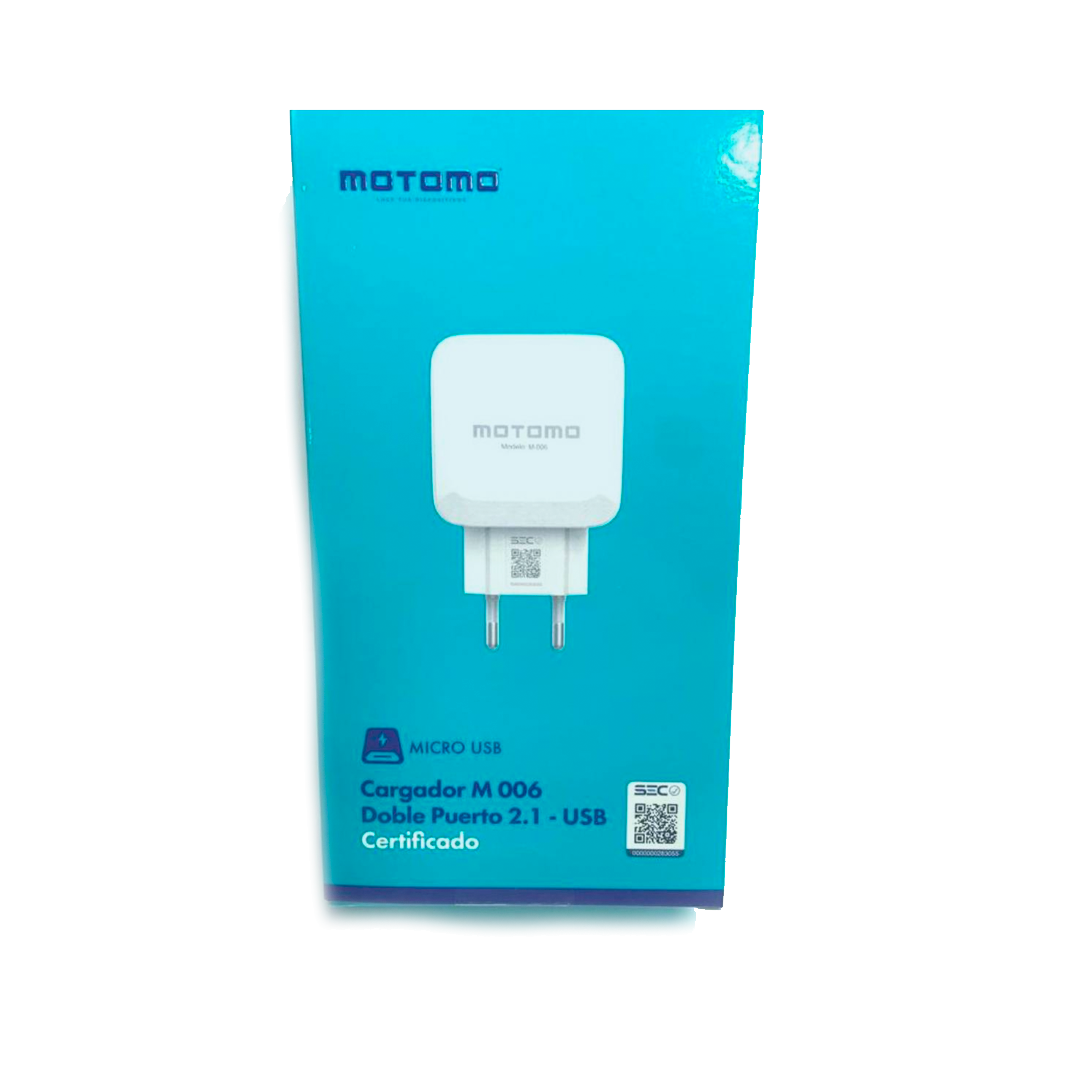 Pack Motomo Cable tipo C + Cargador 12w Blanco