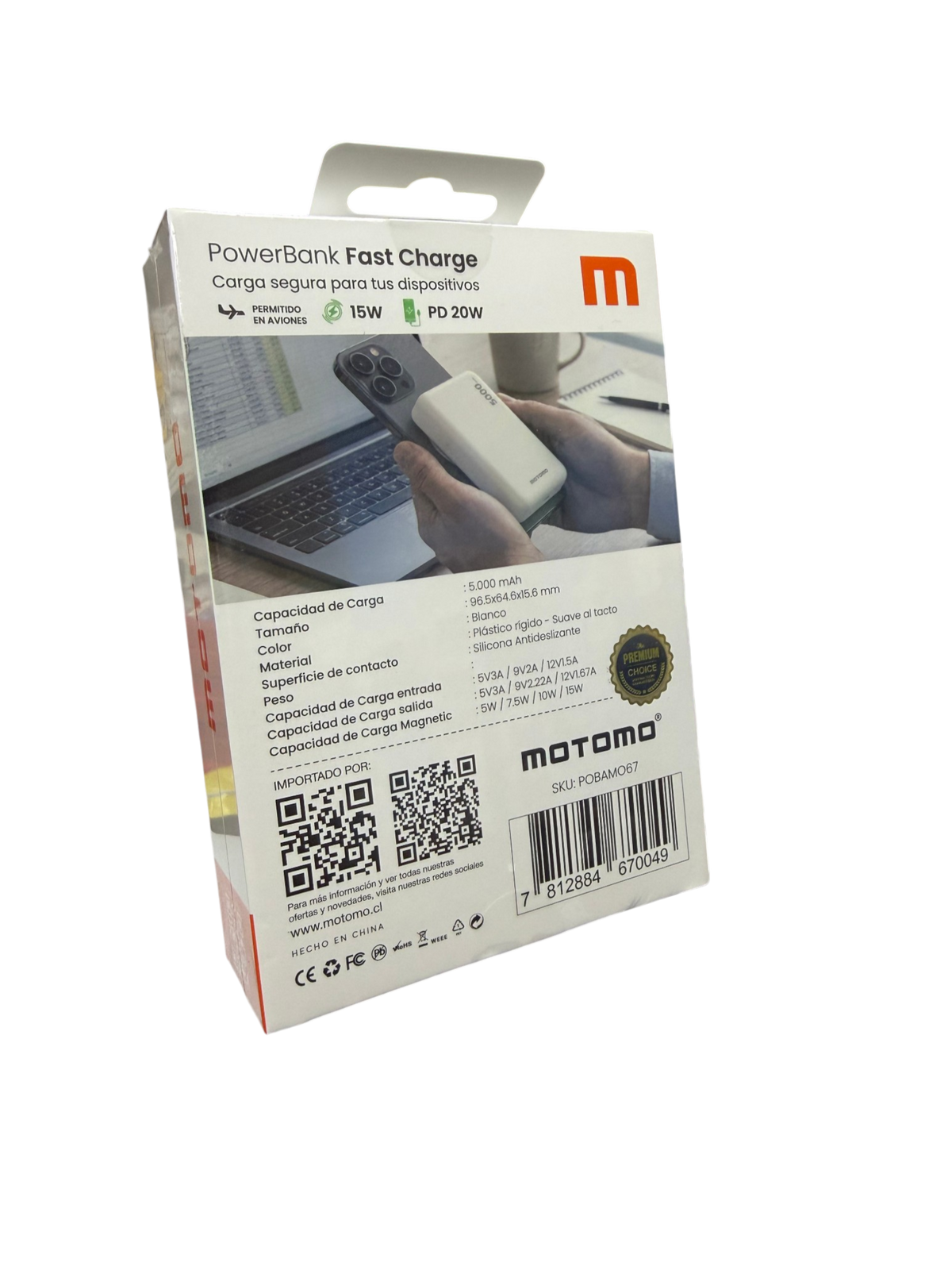 Empaque Motomo MO-MAGNET-5K 5000mAh blanco
