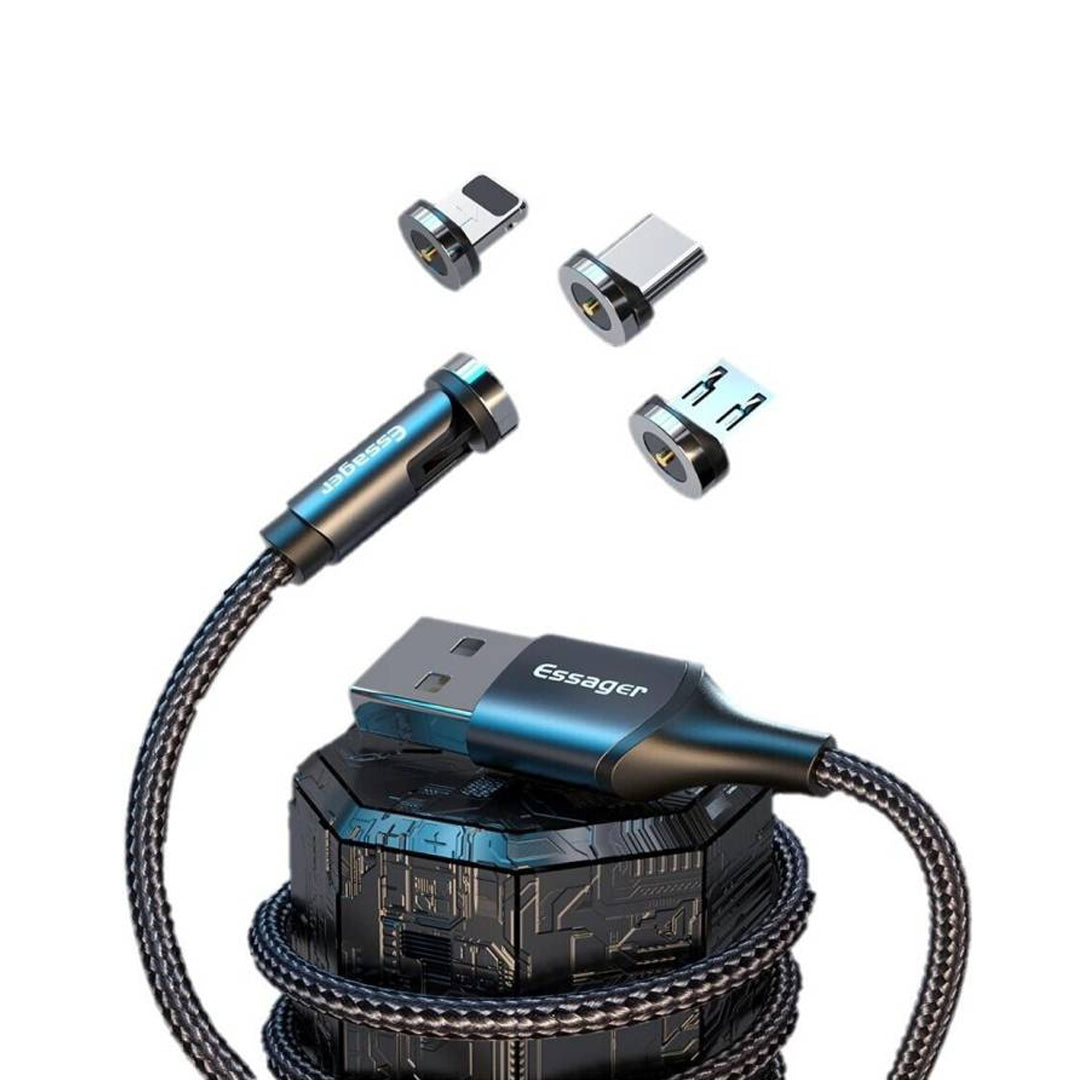 Cable Usb Magnetico 3 en 1 Lightning + micro + tipo c