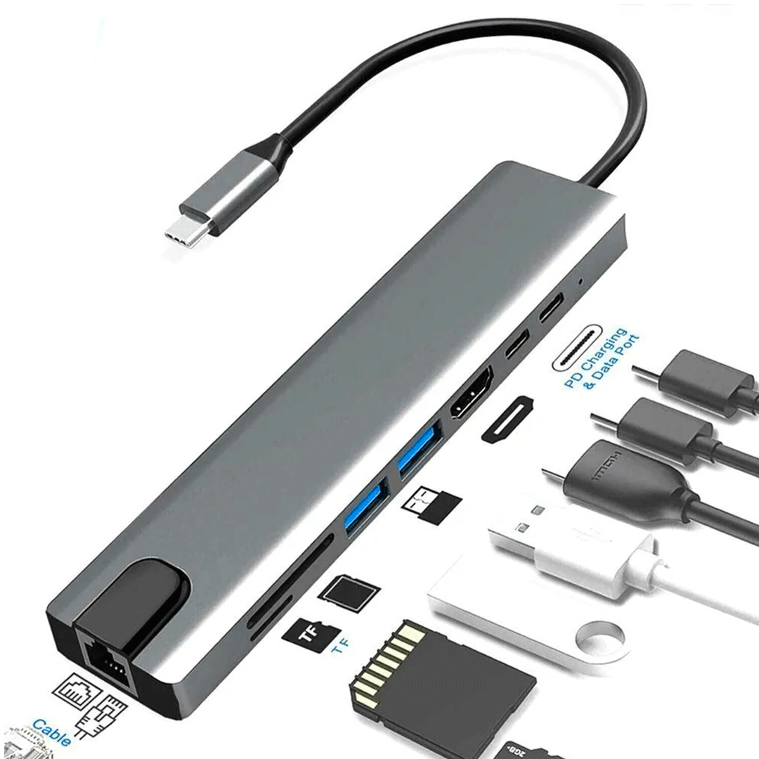 Adaptador Generico USB C HUB 8 en 1