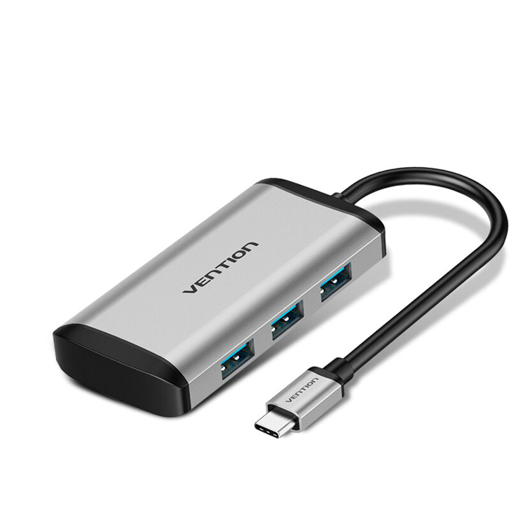 Adaptador Vention USB C HUB 4 puertos USB Negro
