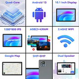 Tablet AUMI Android 13 6GB RAM + 64GB Space Gray