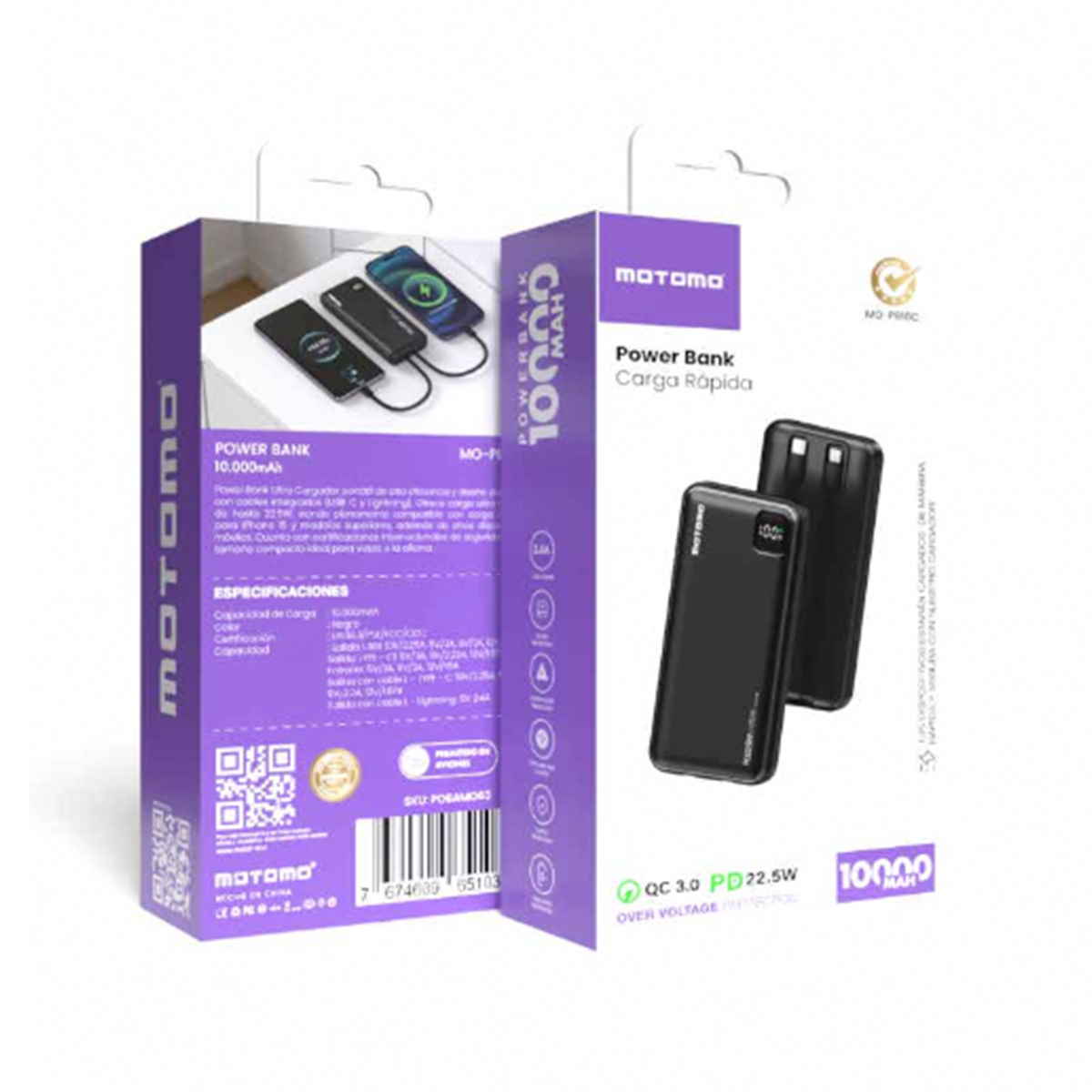 Empaque original Motomo MO-PB10C 10000mAh