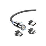 Cable Usb Magnetico 3 en 1 Lightning + micro + tipo c