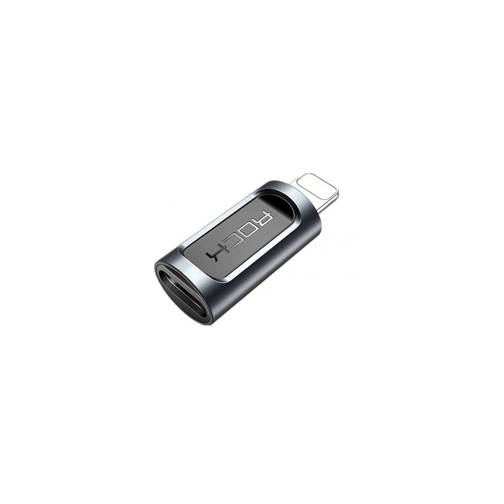 Adaptador Rock USB-C A LIGHTNING Negro